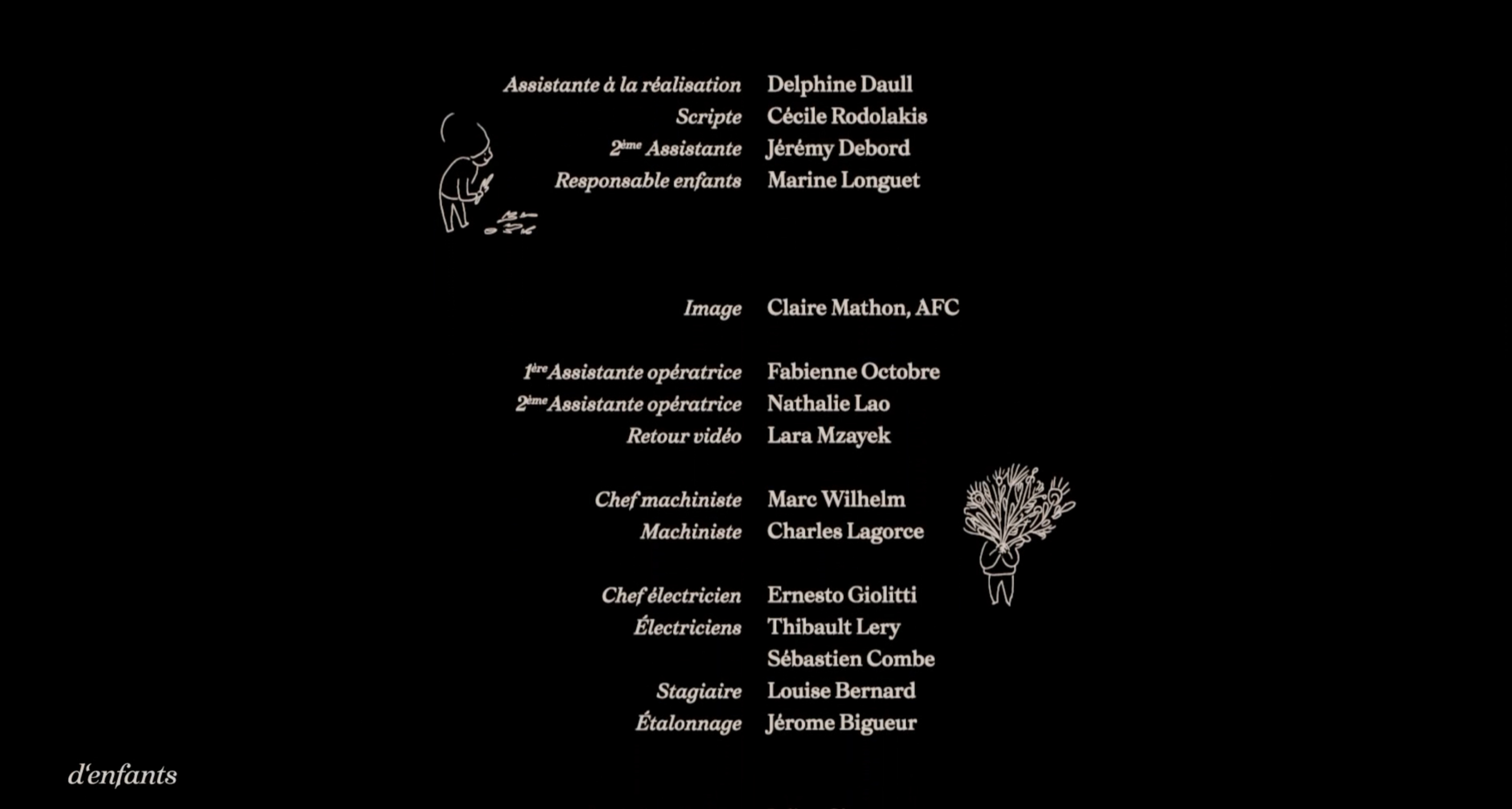 closing credit from Petite Maman by Céline Sciamma